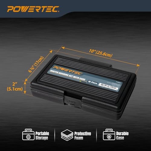 POWERTEC Router Bushing Guide Set 10 Pcs Router Template Guide Fits Porter Cable