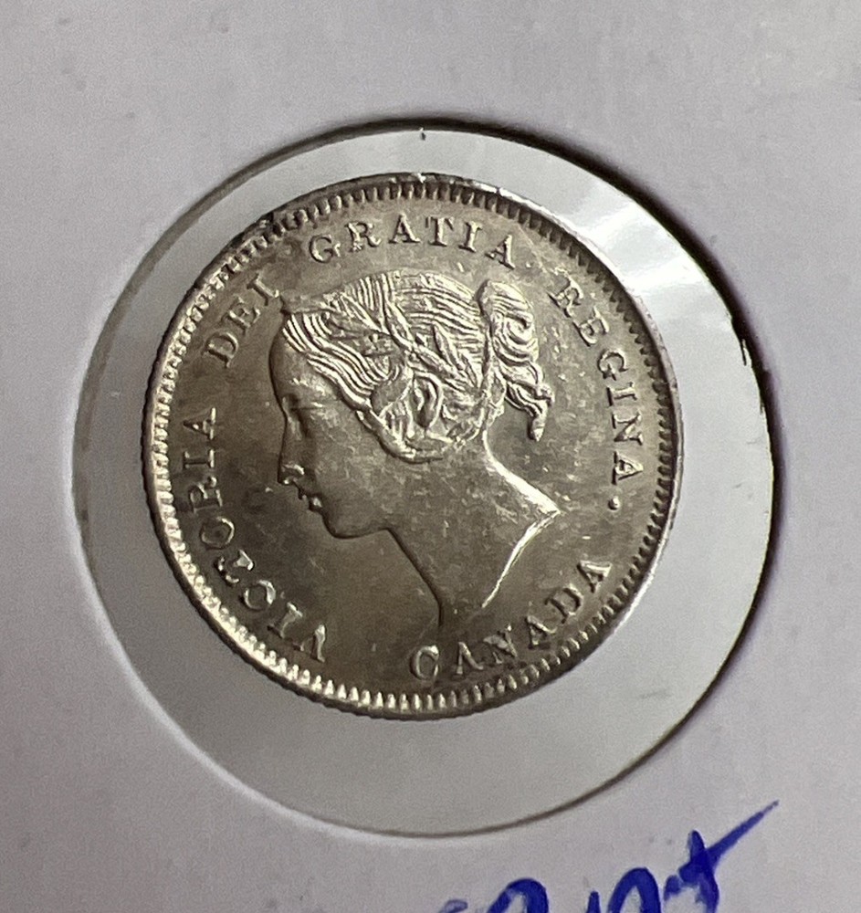 1896 Canada 5 Cents Silver Foreign Coin