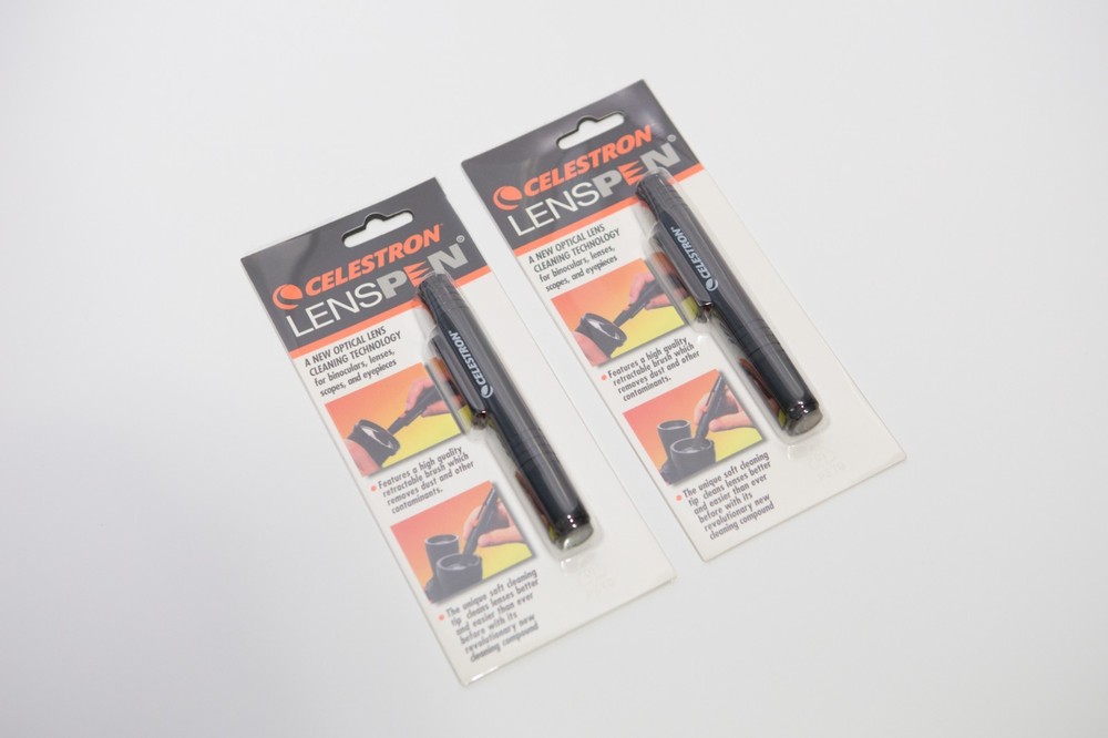 (2) NEW - Celestron 93575 LensPen Optics Cleaning Tool, Black