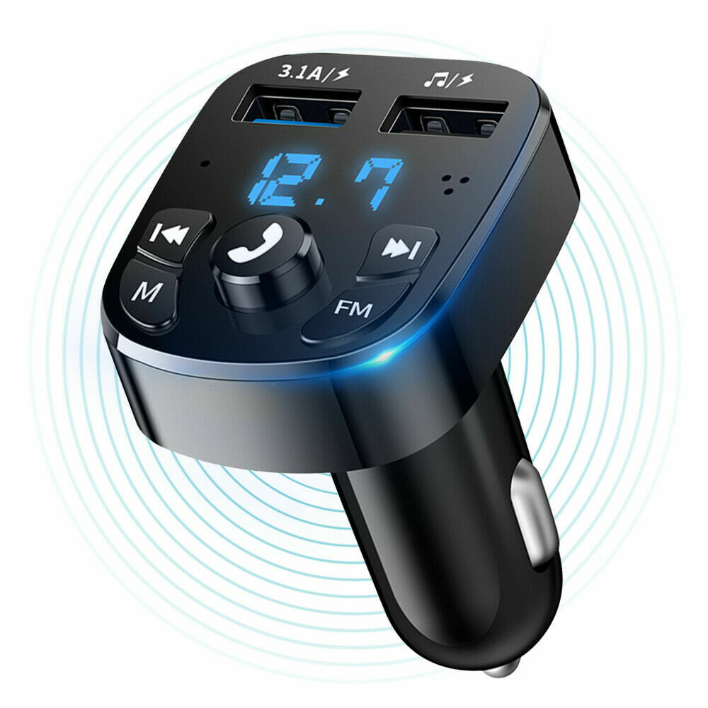 Bluetooth 5.0 Car Wireless FM Transmitter Adapter 2USB PD Charger Hands-Free Lot