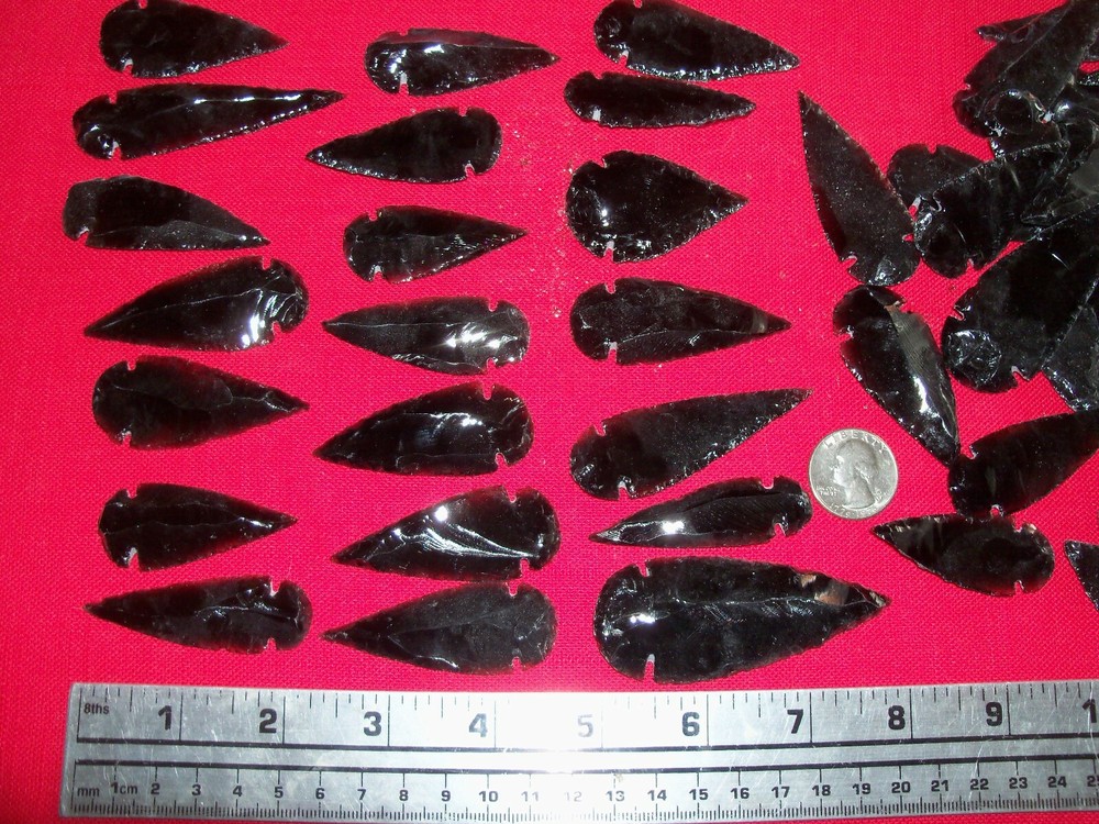 1 Black Obsidian Arrowhead per lot. About 2 inches