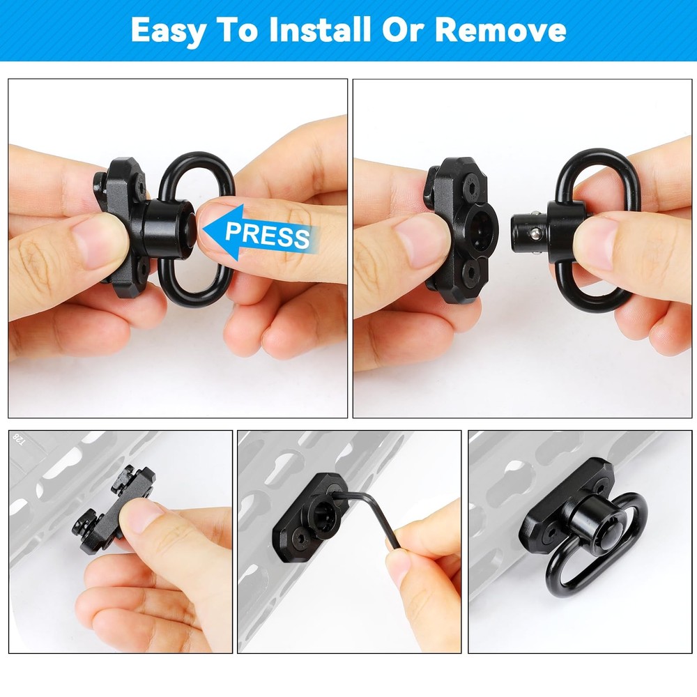 REERON 2 Point Sling & Mount - Adjustable Extra Long Two ‎Black