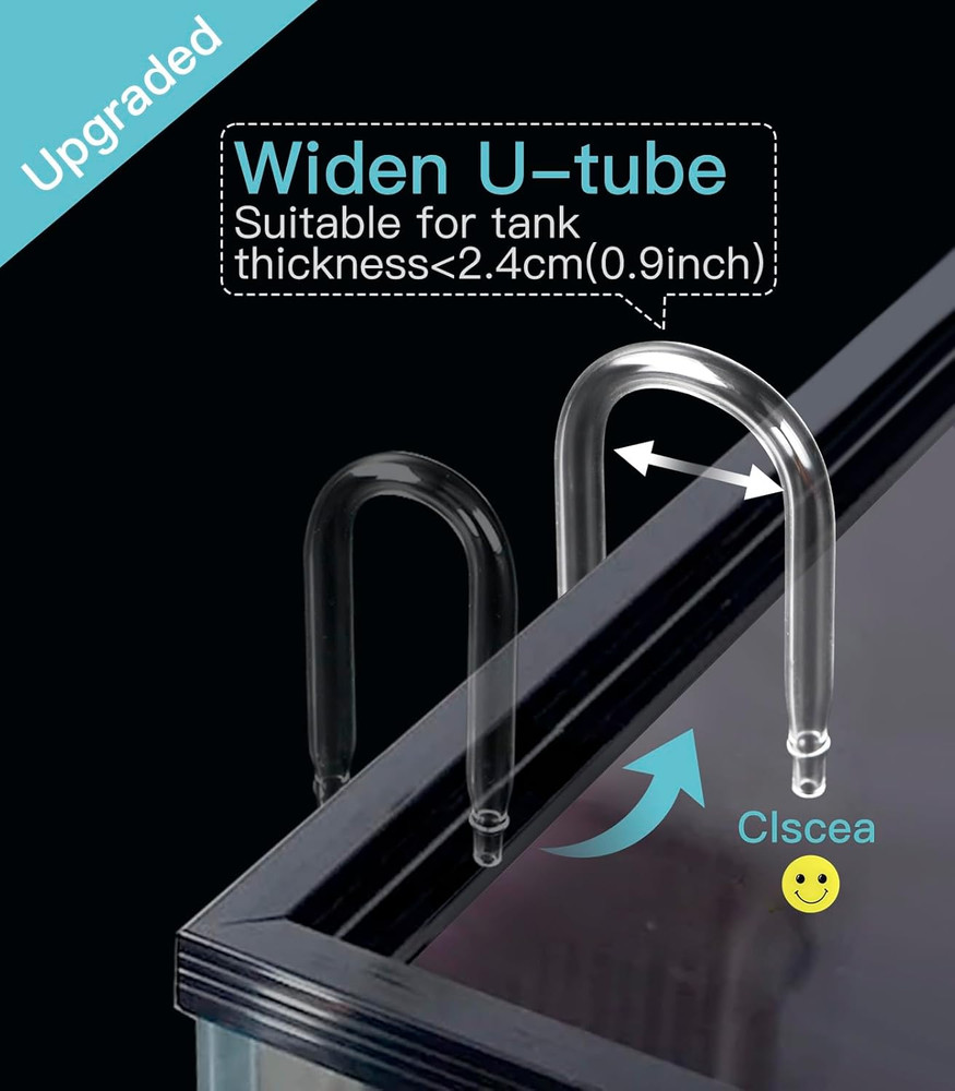 Aquarium Glass CO2 Diffuser Atomizer with U Tube Check Valve Suction Cup Premium