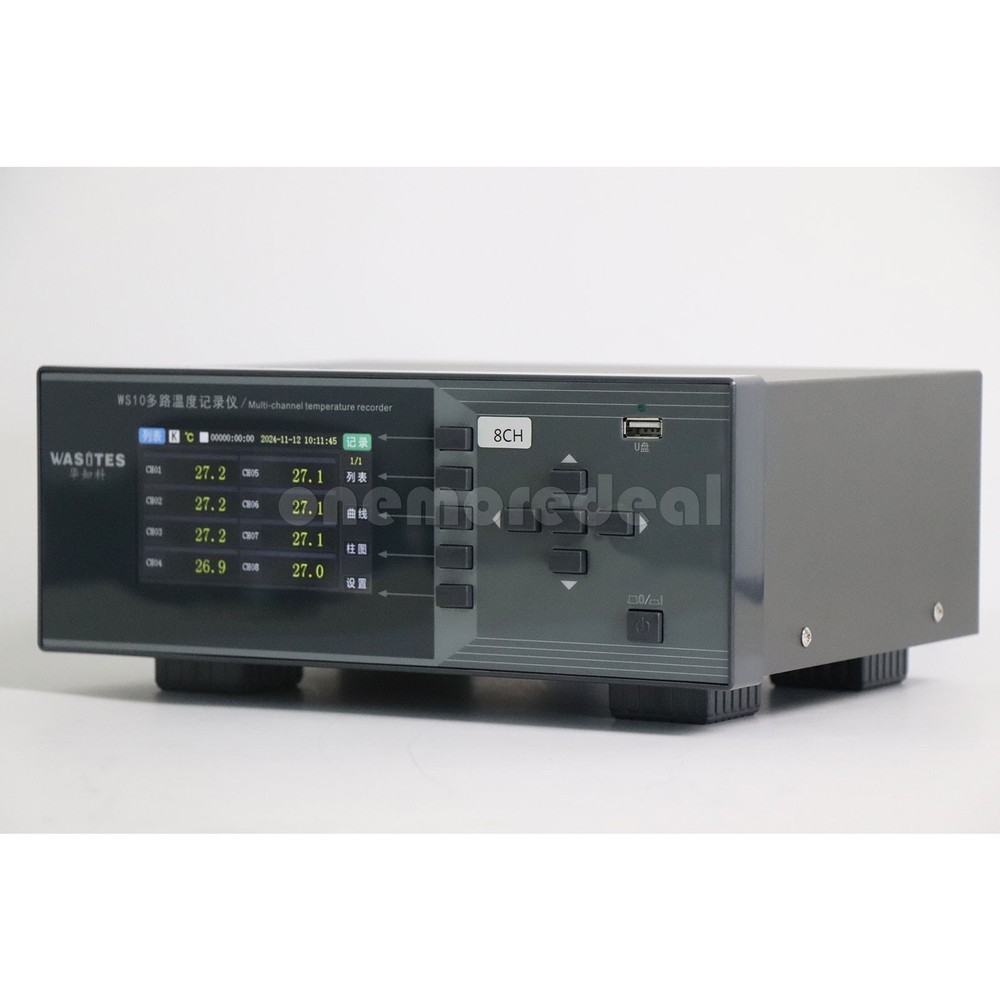 WASITES WS10-8 8CH Multi-Channel Temperature Recorder Temperature Logger+ LCD