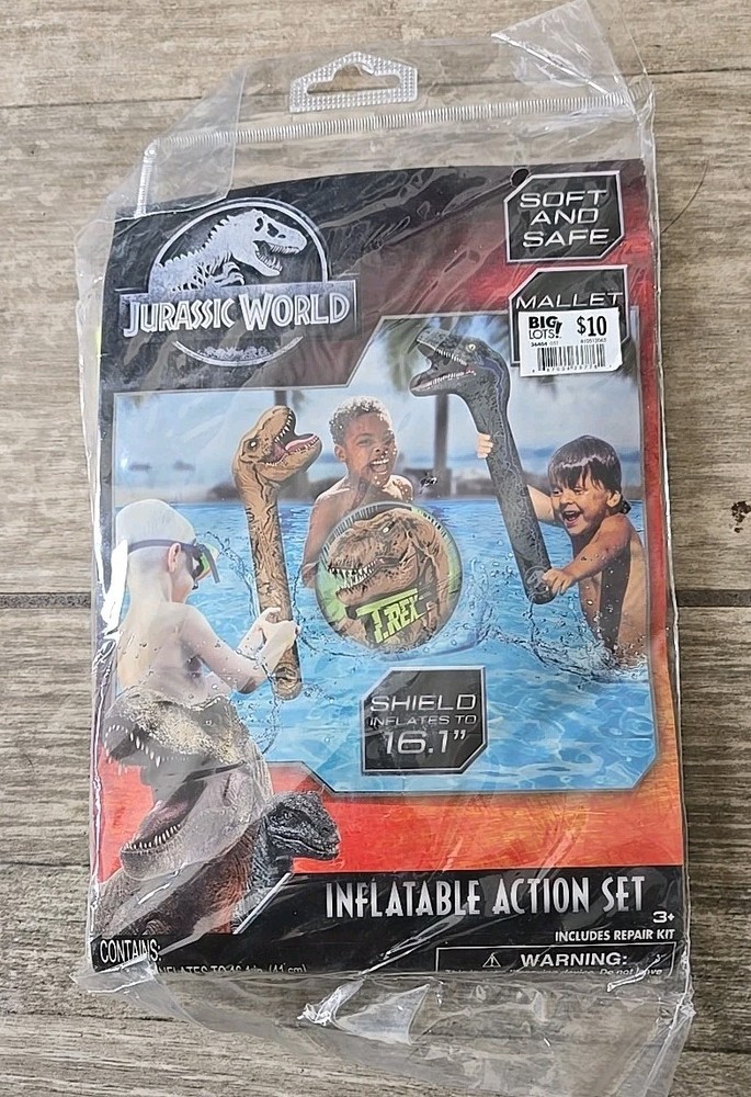 Jurassic World Inflatable Action Set With Shield & Mallets Includes Repair Patch