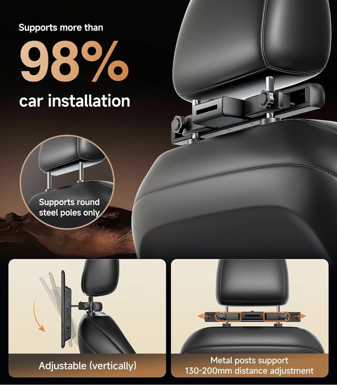 10.8-inch Android 13.0 Car TV Headrest Monitor for Car Back Seat WiFi, HDMI,