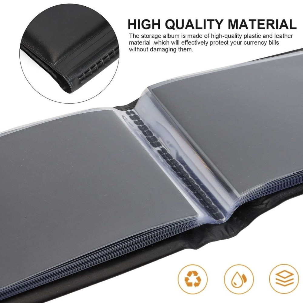 60pcs Sheets Currency Page Paper Money Album Banknote Storage Collection Holder