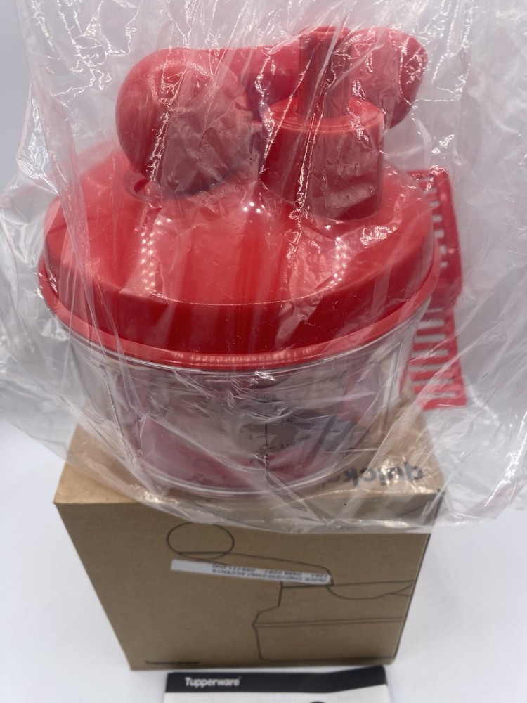TUPPERWARE Red Quick Chef Food Processor Chopper Mixer Whisk