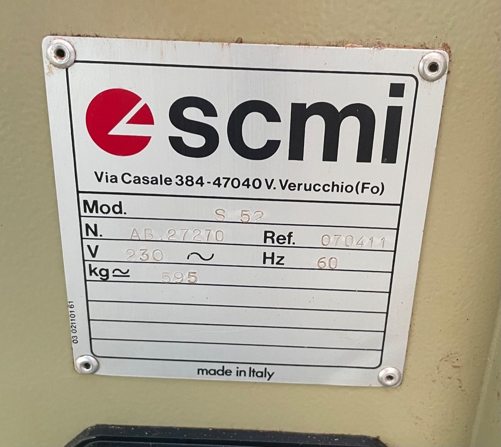 SCMI 20" Planer # S52 ~ 230V ~ 3ph ~ 9hp