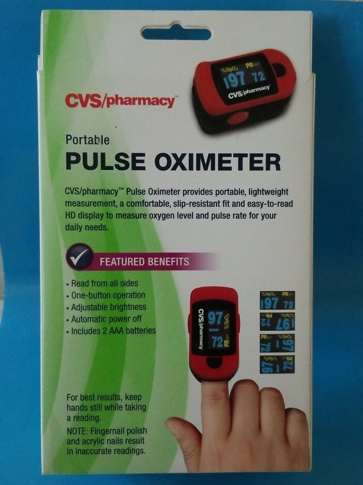 1× Portable PULSE OXIMETER Measures Oxygen & Pulse Rate W/Carrying Case
