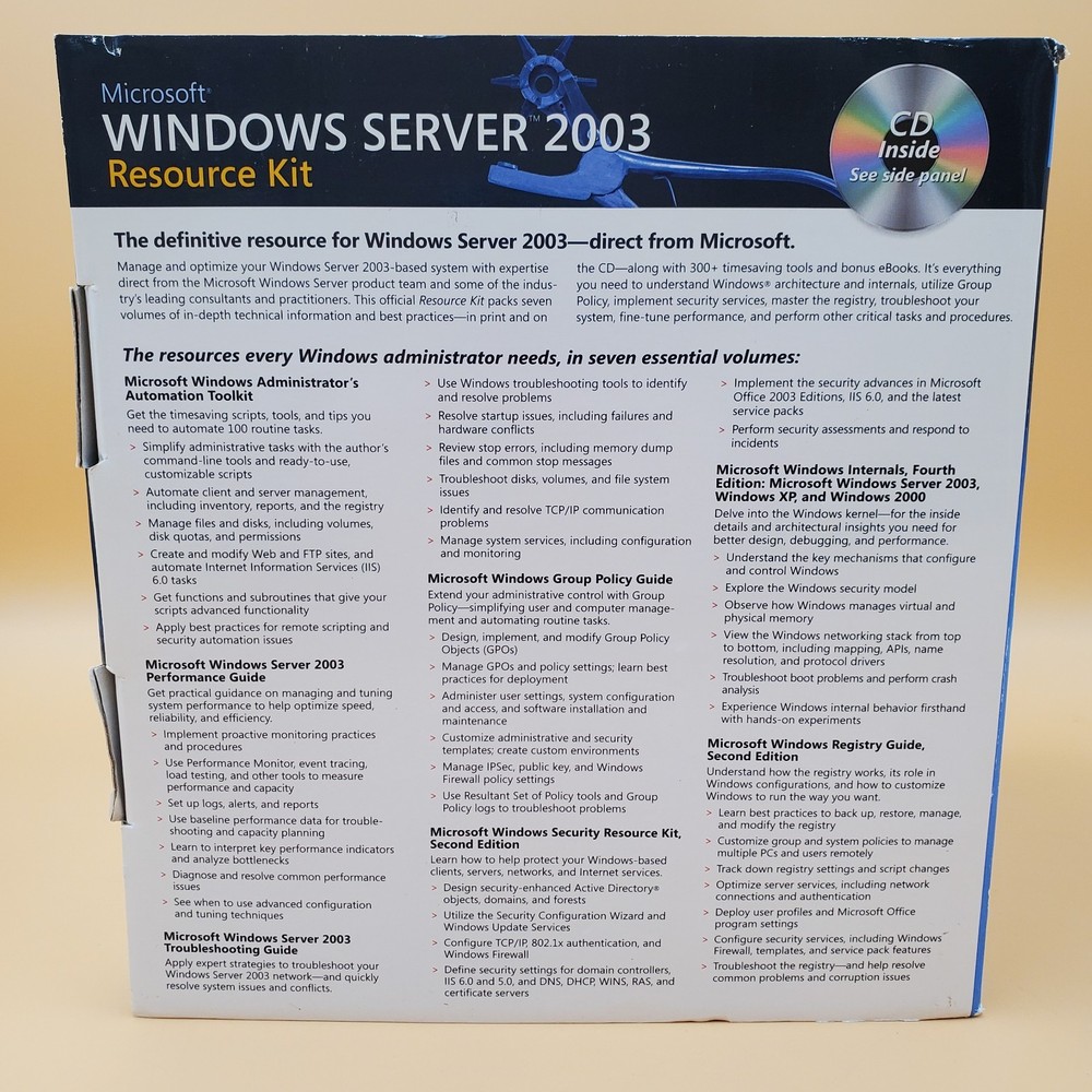 Special Promotional Microsoft Windows 2003 Server Resource Kit/CD-ROM Complete