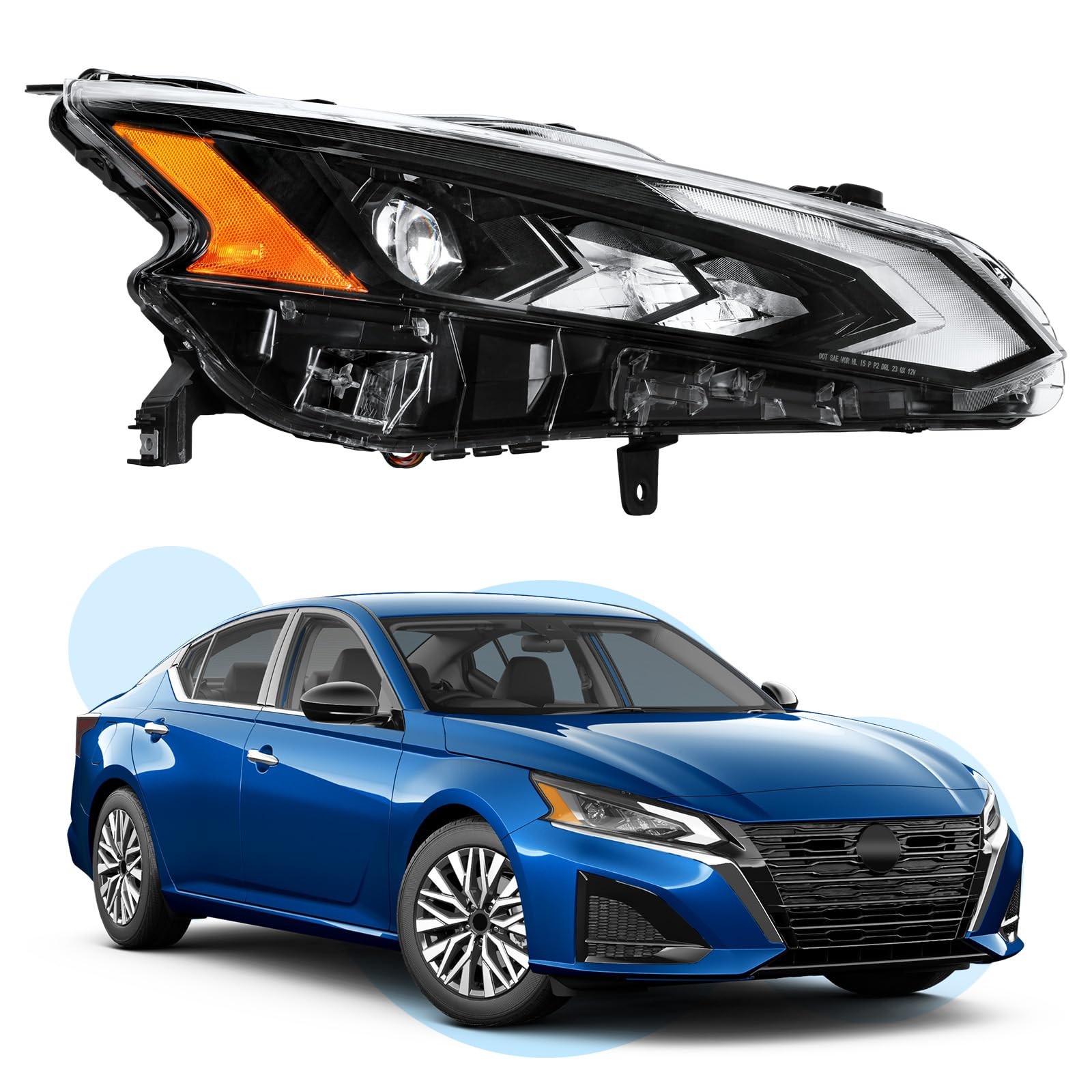 LED Headlight Assembly for Nissan Altima 2023-2025 LH Headlamp Passenger Side
