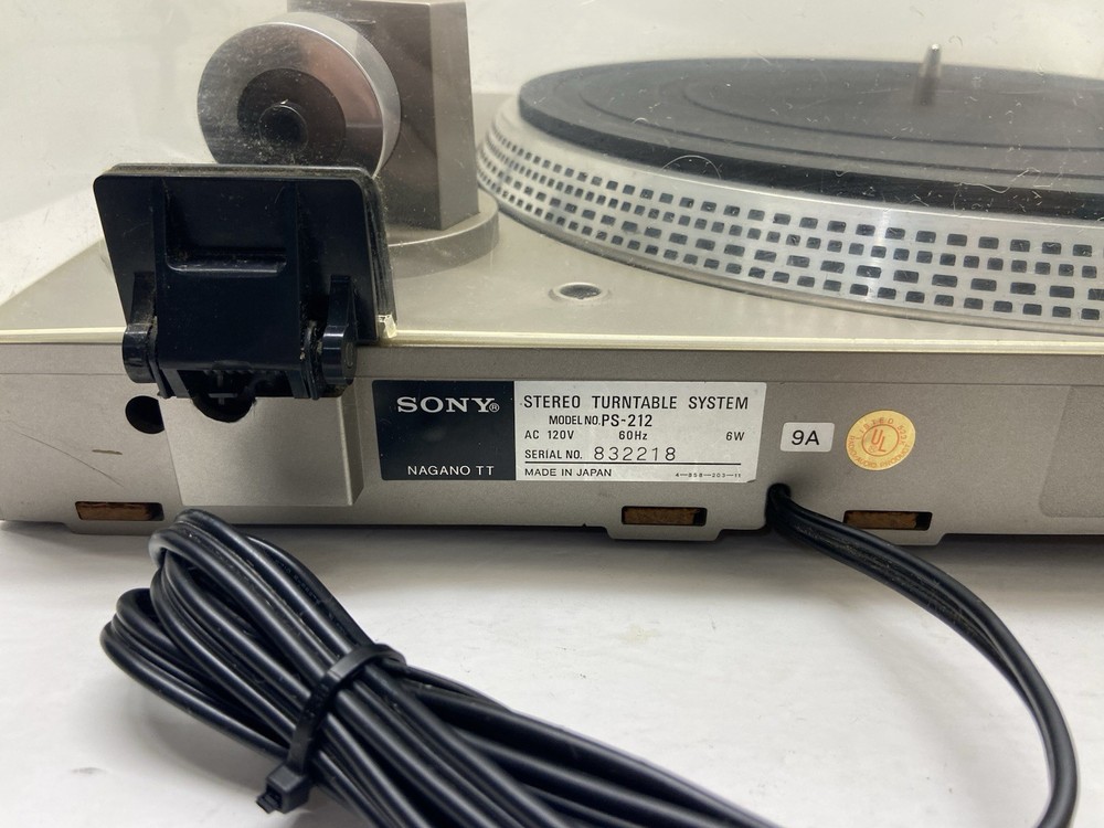 Sony PS-212 Direct Drive Turntable Bench Tested Working Missing Right Foot