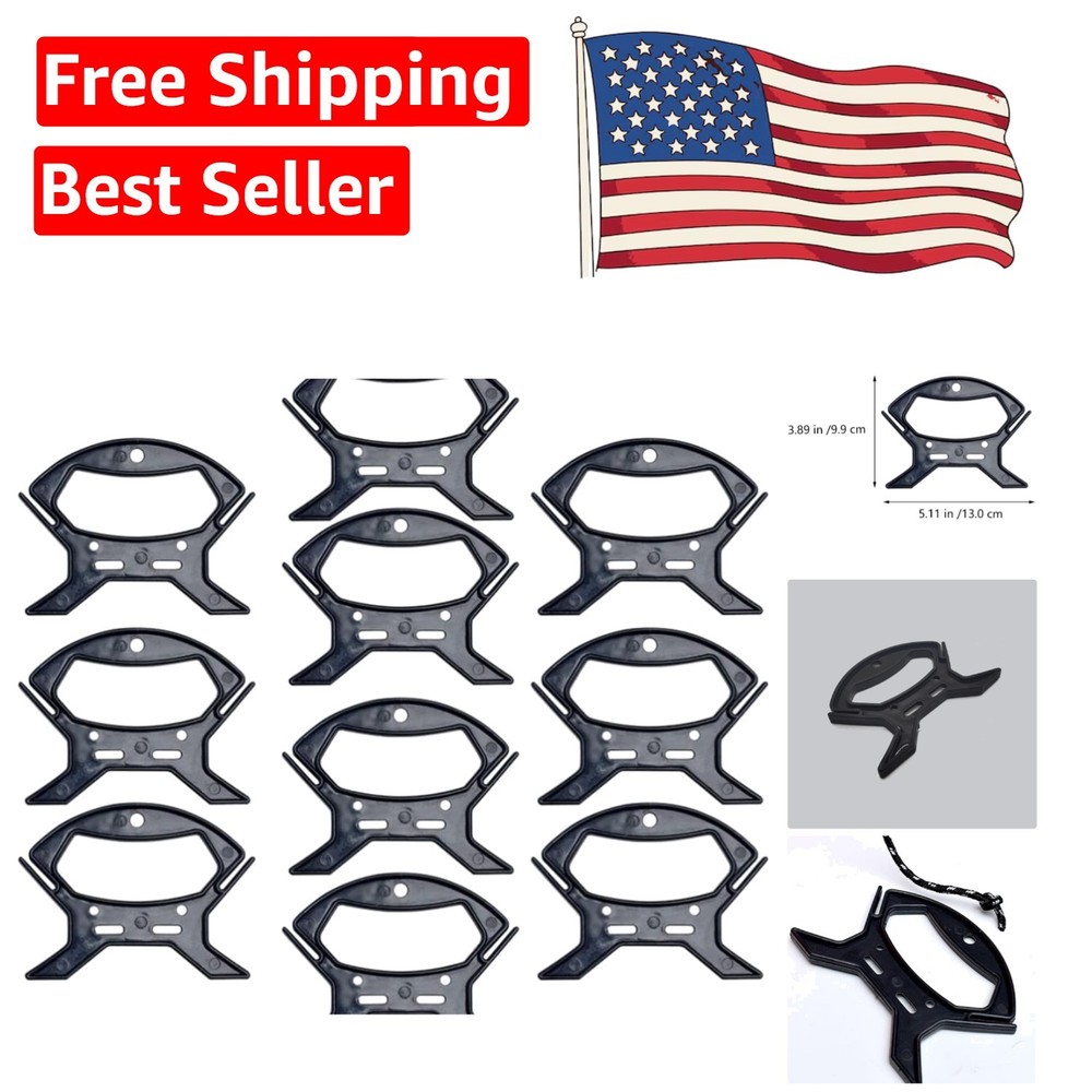 10-Pcs Tangle-Free Cord Organizer Set: Compact Plastic Cable Winders in Black