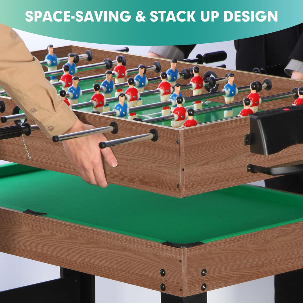 12-In-1 Game Table - 48" Combo Game Table, Ping Pong Table, Foosball Table, Air