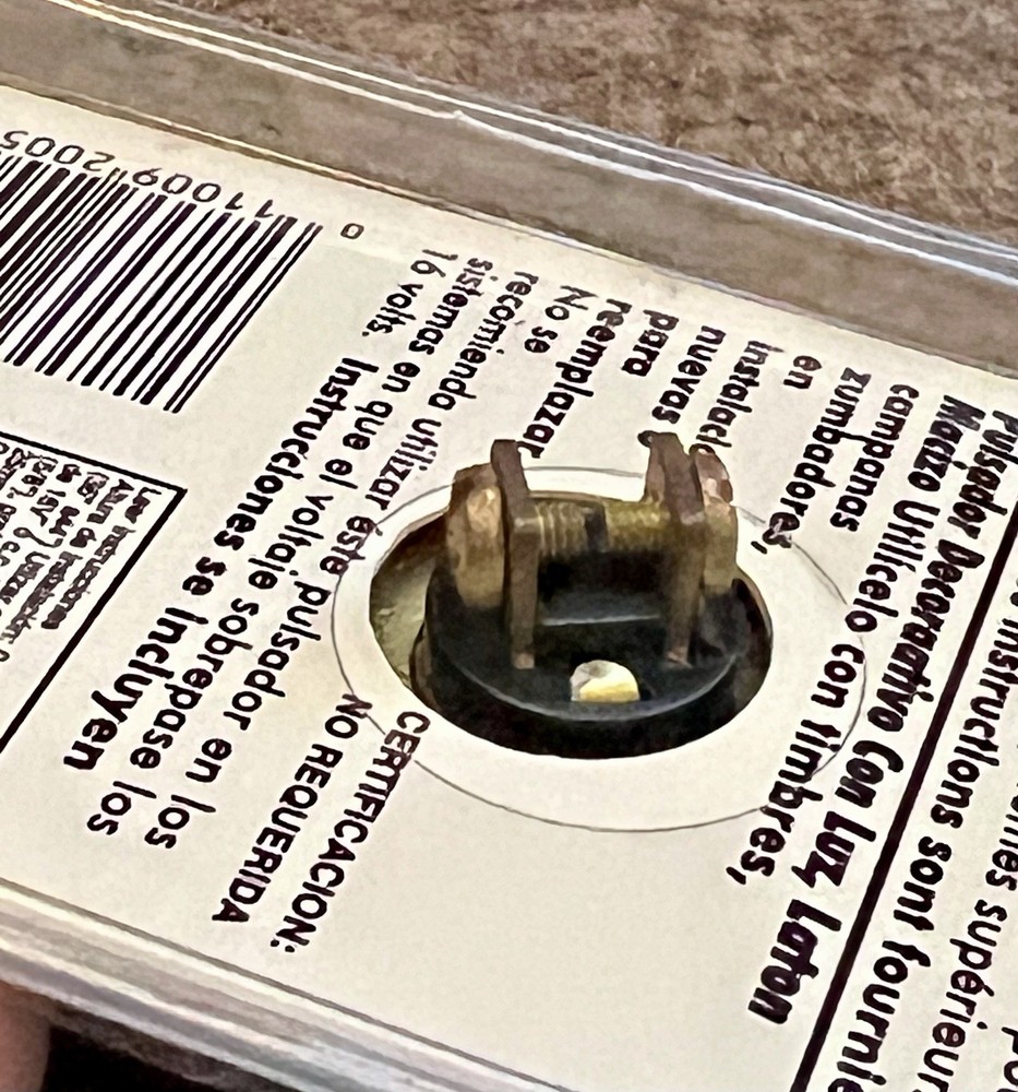 Heath / Zenith Lighted Wired Push Button Solid Brass Doorbell 865 l👀k