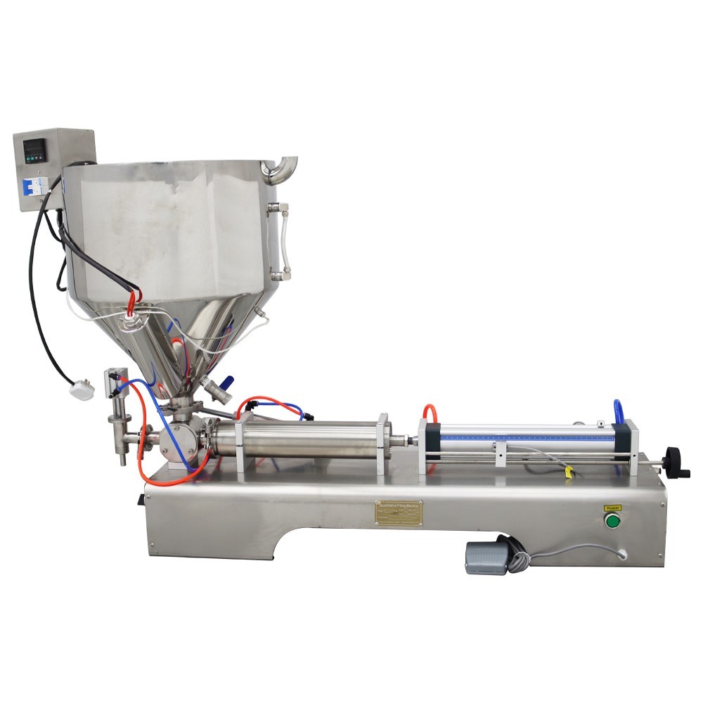 Pneumatic Stainless Paste Liquid Heating Filling Machine Single Nozzle100-1000ml