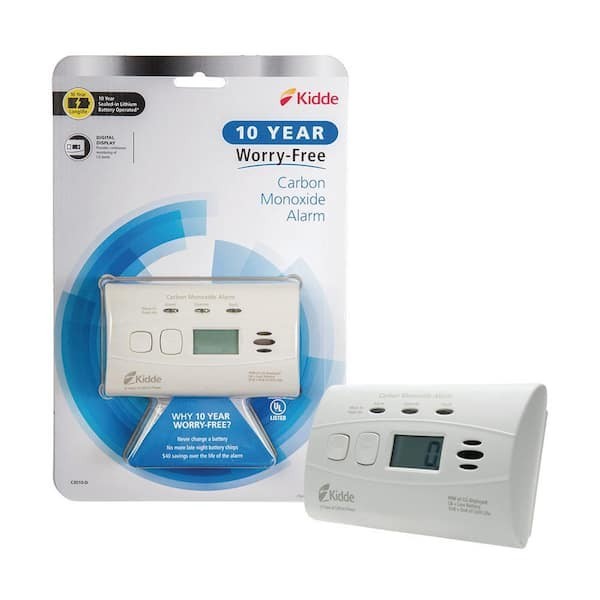 Kidde 10-Year Carbon Monoxide Detector Digital Display Battery Alarm
