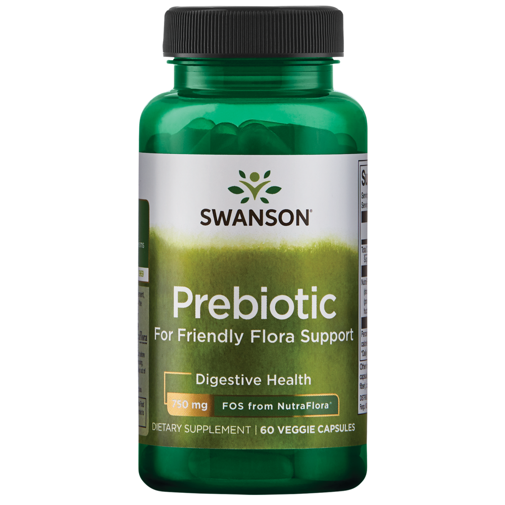 Swanson Prebiotic for Friendly Flora Support 375 mg 60 Veggie Capsules