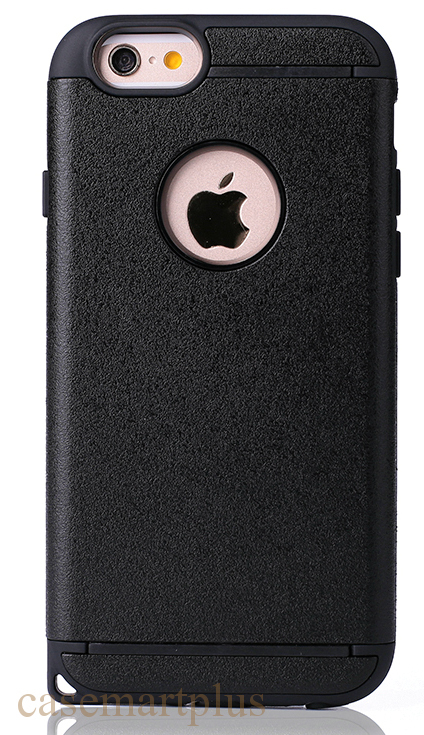 for iPhone 6 and 6s hard pc rubber case cover with strap hook 2 layers w/ window