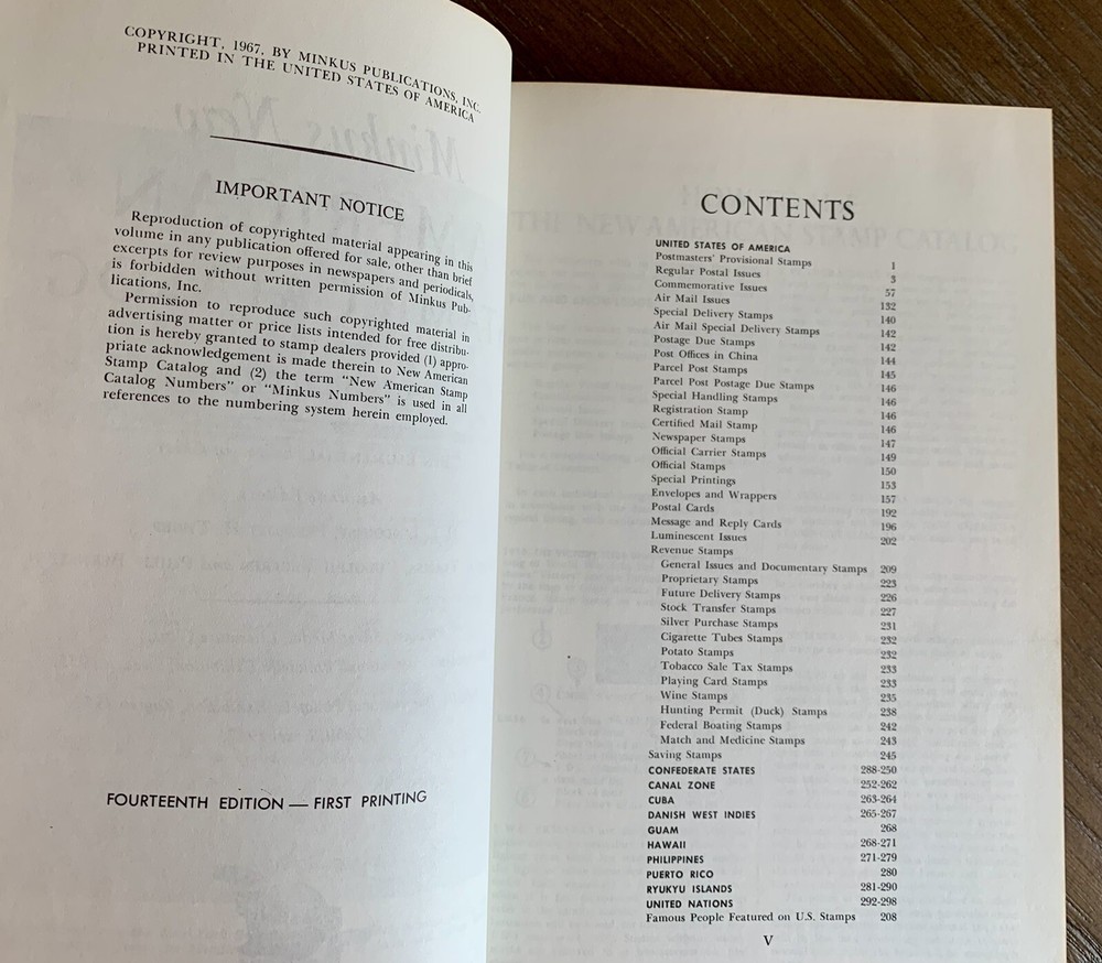 Minkus New 1968 American Stamp Catalog HC Book Hardback