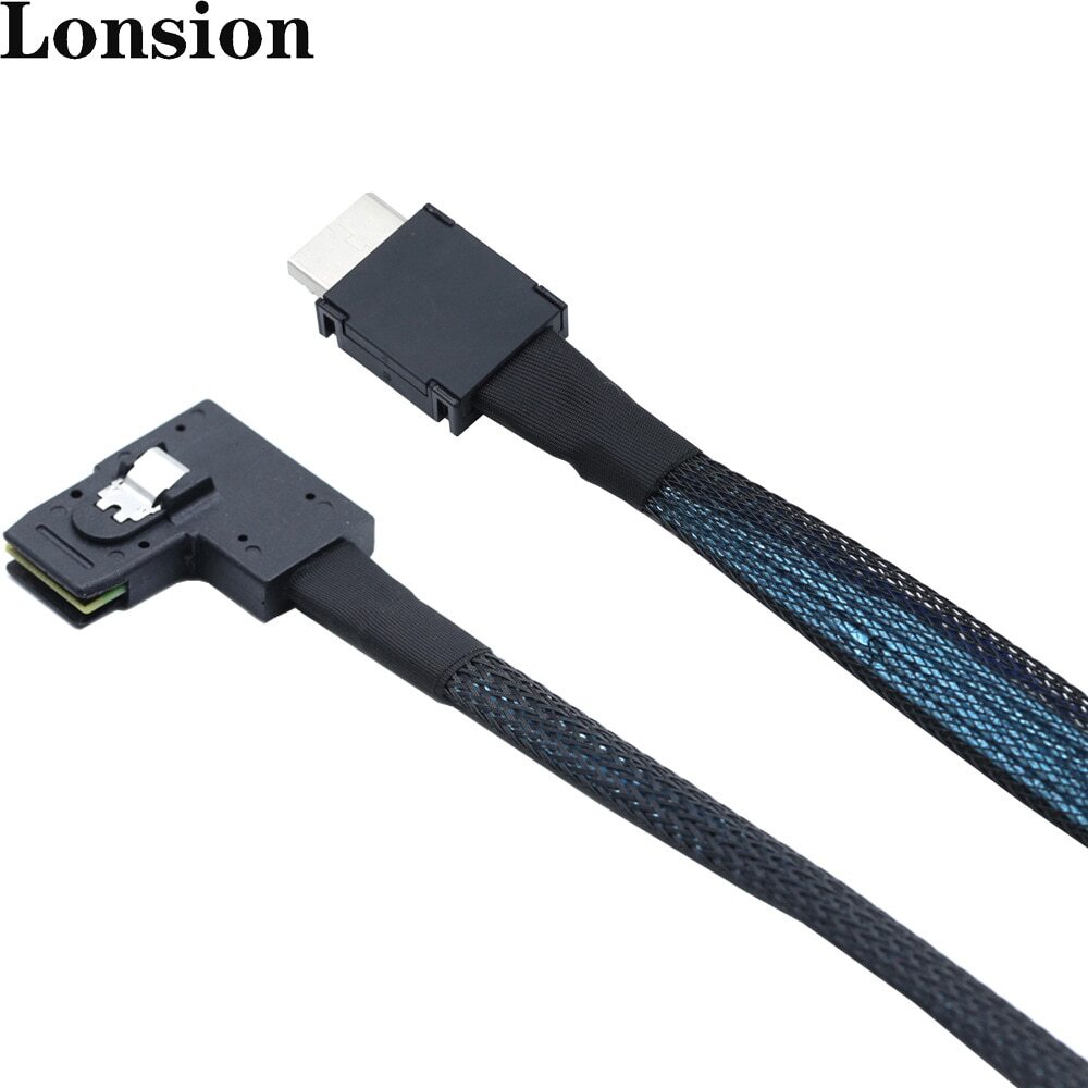 Oculink SAS 8611 4I to MINI SAS SFF-8087 Left Angle Adapter Connection Cable