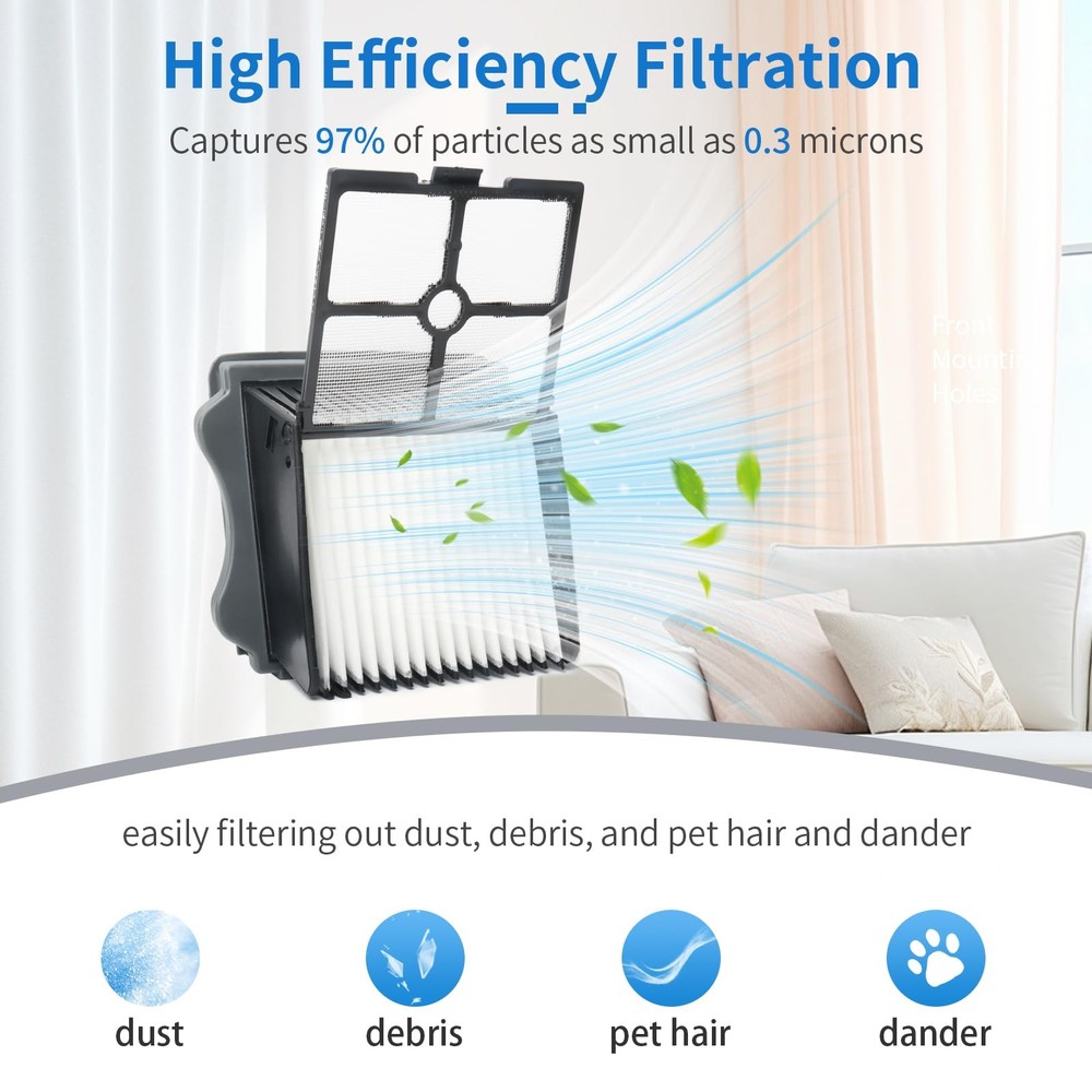 Floor One S5 Replacement Brush Roller 2 brush rollers+2 hepa filters, Grey