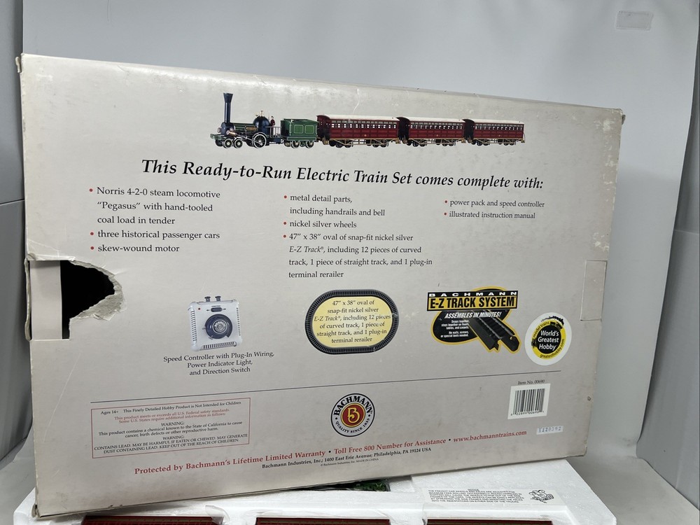 Bachmann HO Scale “The Pegasus” Train Set Open Box Complete Unused - READ
