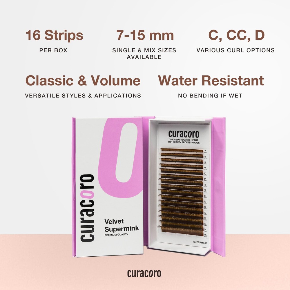 Brown Super Mink Lashes Extensions - Multi Selections from 0.03 to 0.07, C CC...