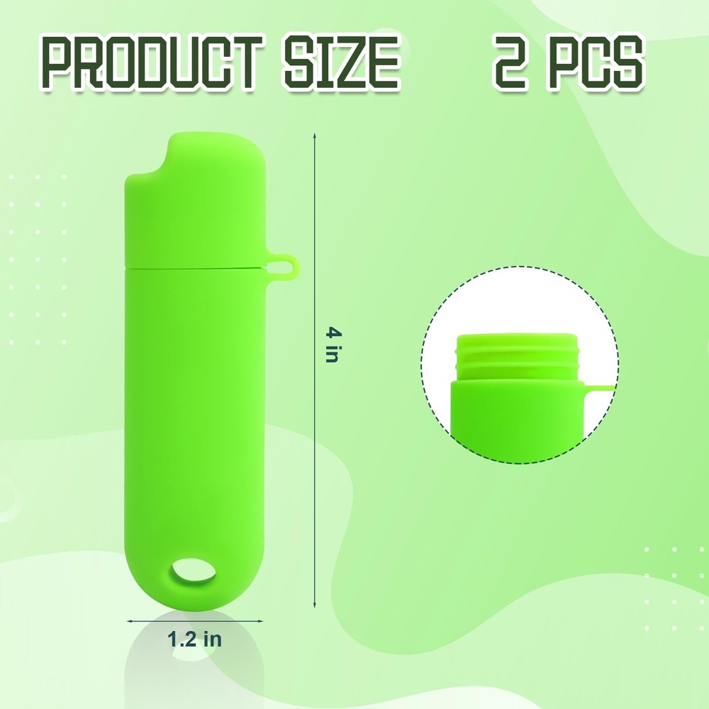 2pcs Waterproof Lighter Case Cover Holder for BIC, Lighters Light Green