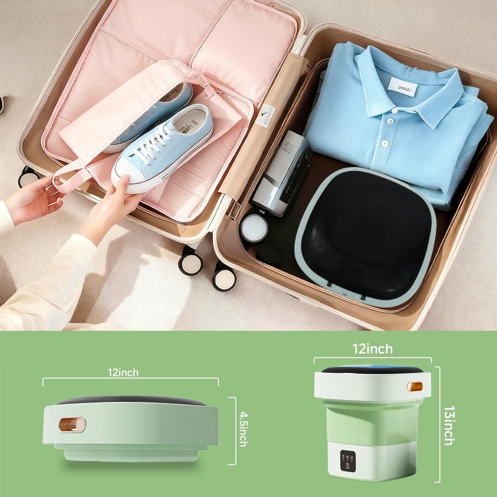 Portable Washing Machine,Mini Washer,17L Upgraded Large Capacity Foldable Was...
