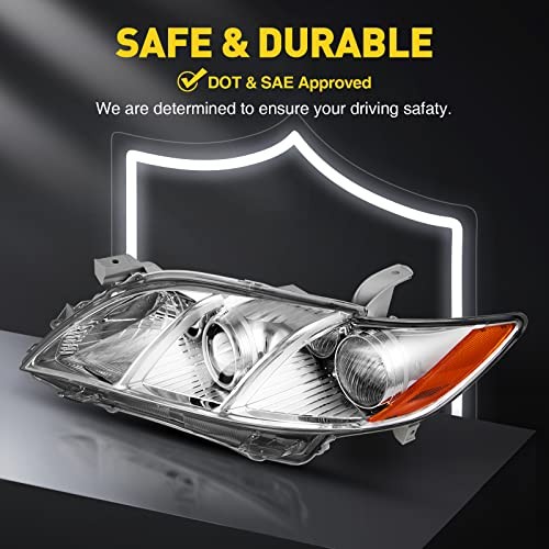 Headlight Assembly Amber Reflector Lens Replacement For 2007-2009 Camry Clear