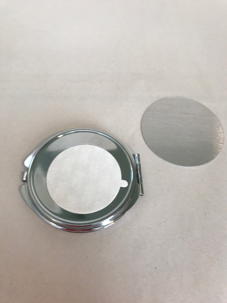 Empty Compact With Mirror 12-Pack. Metal. Flower Engraving On Lid. New