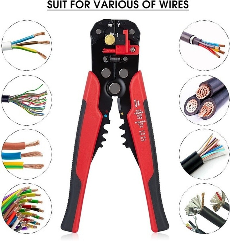 Self-Adjusting Insulation Wire Stripper cutter crimper Terminal Tool Pliers 8"