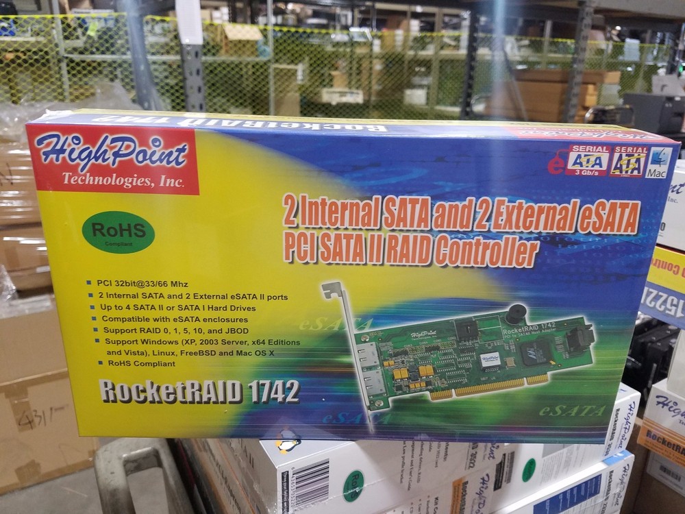 HighPoint RocketRAID 1742 4-Channel PCI SATA 3Gb/s RAID Controller