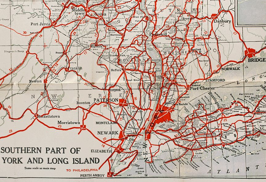 Original 1922 New York Highway Map 26" x 40"