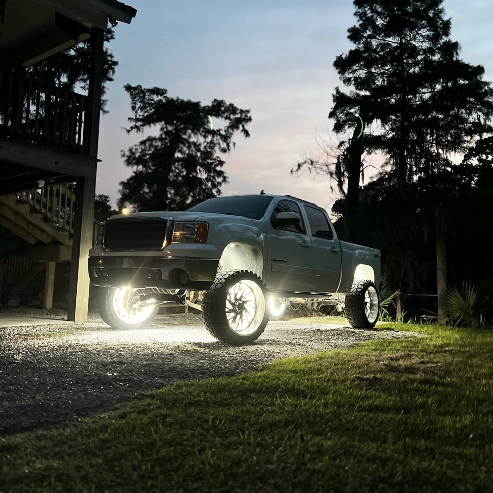 4Pcs 17" Inch 5-Row Pure White LED Wheel Lights Car Rim Lights Ultra-Bright