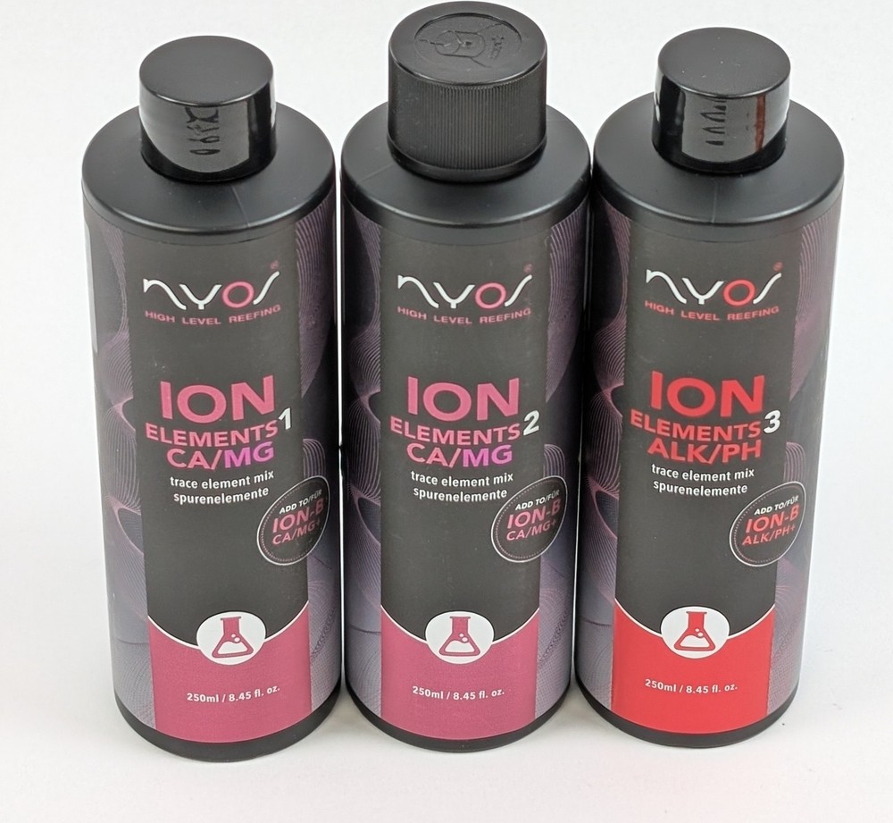 Nyos ION Elements Reef Aquarium Trace Elements Kit 250ml Set of 3