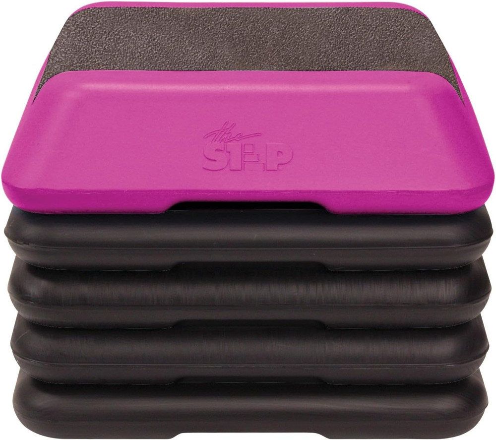 Adjustable High Step Aerobic Platform with 4 Risers, Home Gym Workout Equipment,