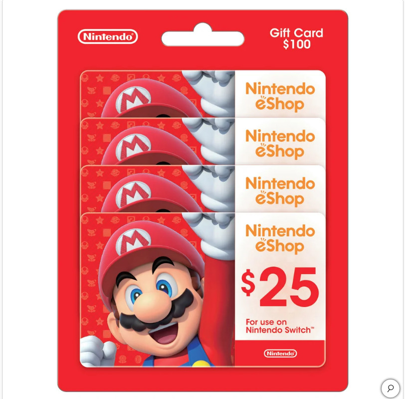 Nintendo eShop - Four $25 eGift Cards