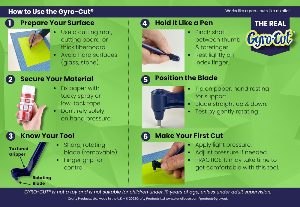 Original – Safe & Precise Craft Cutting Tool with 360° Rotating Cutting Nib &...