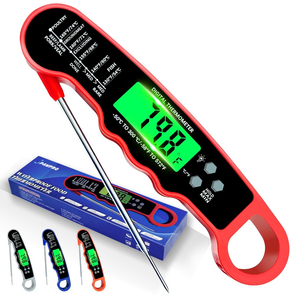 Meat Thermometer Digital, Instant Read Meat Thermometer with Backlight  Magne...