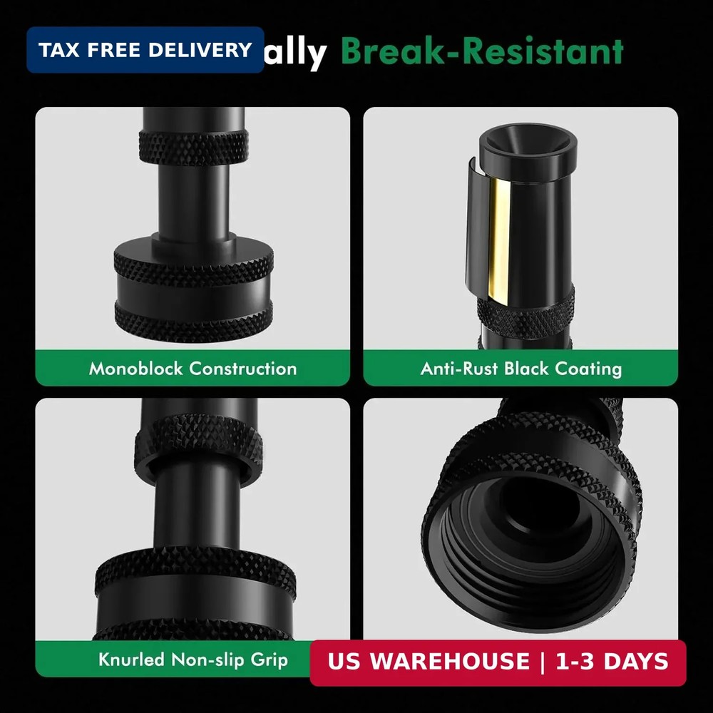 [2 Pack] RESTMO 100% Solid Brass Adjustable Twist Hose Nozzle with Anti-Rust Coa