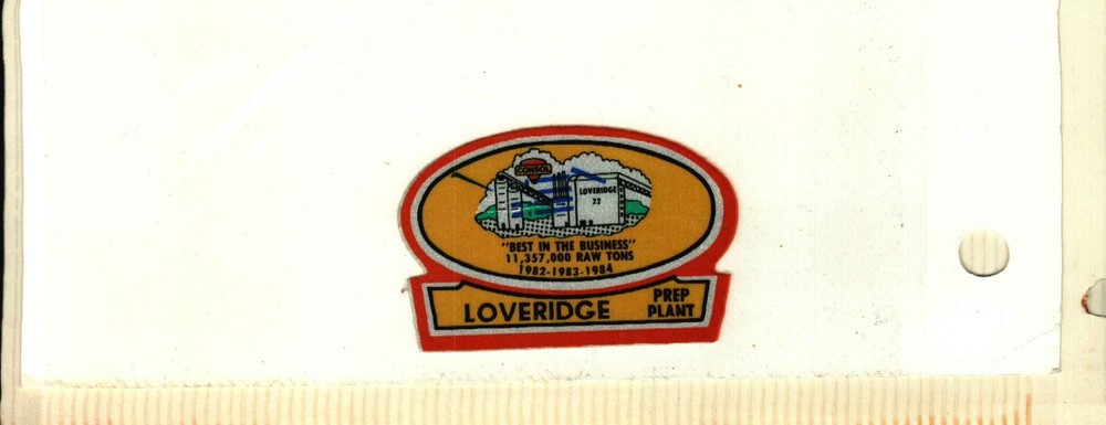 NICE LOVERIDGE CONSOL COAL CO. COAL MINING STICKER # 943