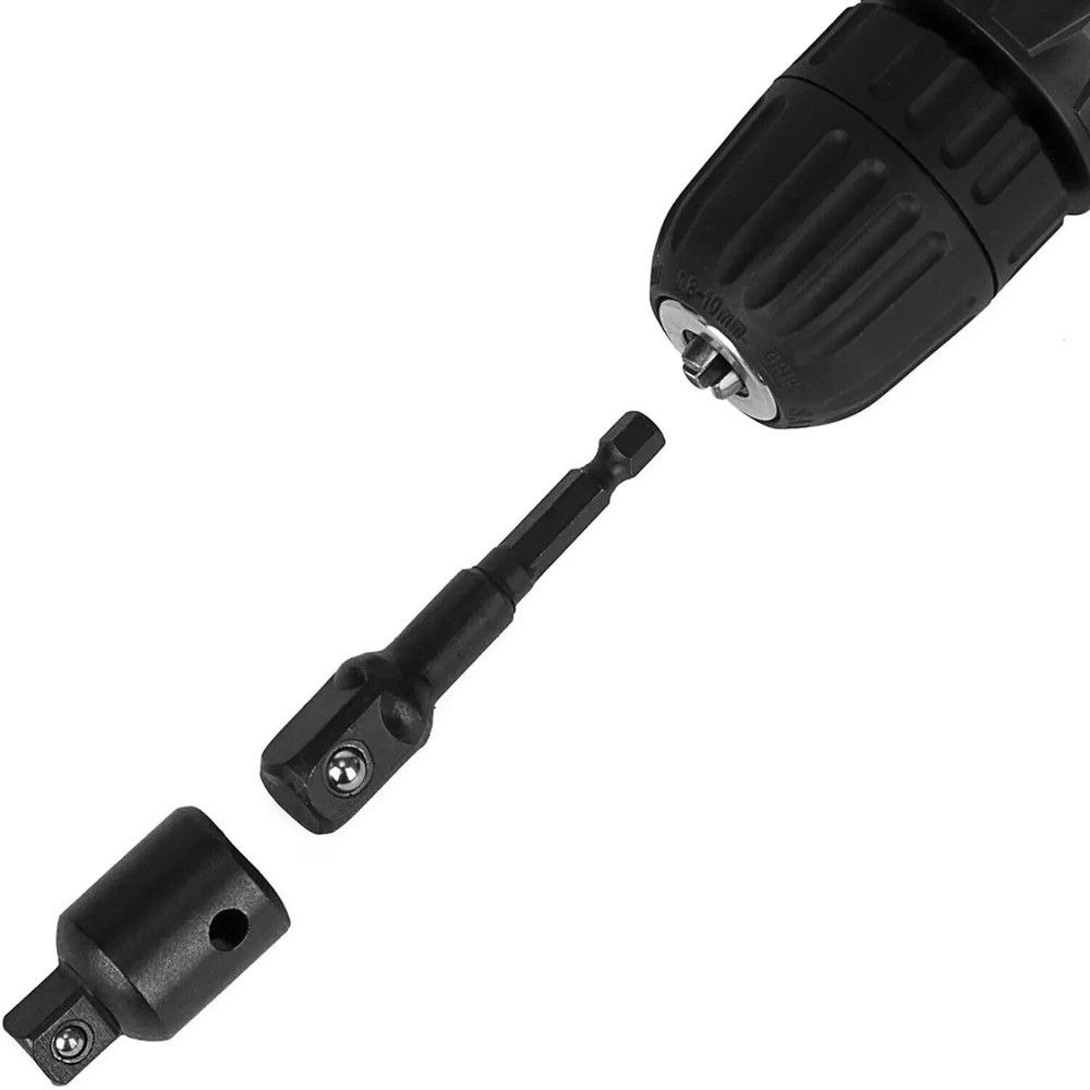 12pcs Drill Socket Adapter and Reducer Hex Extension Bit Set 1/4 3/8 1/2 Inch