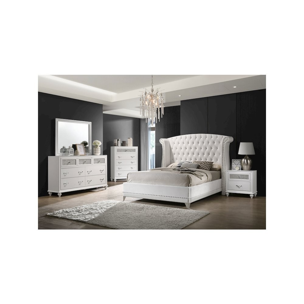 Barzini 5-piece Eastern King Bedroom Set White