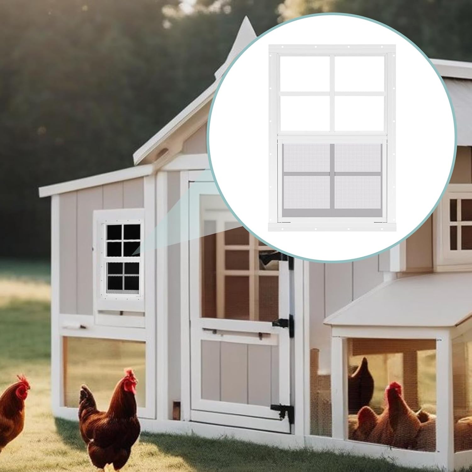 Tandefio 2 Pack 12''x18'' Shed Windows, Small Sliding Windows, White Flush Mount