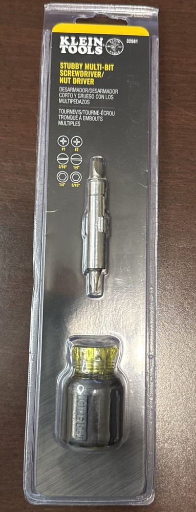 Klein Tools 32561 Multi-Bit Screwdriver / Nut Driver, Yellow/Black