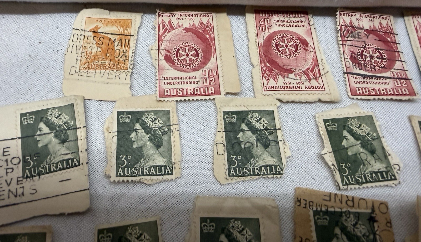 Vintage Australia Royalty Stamp Collection Lot 80+ Used 50s-60s, Queen Elizabeth