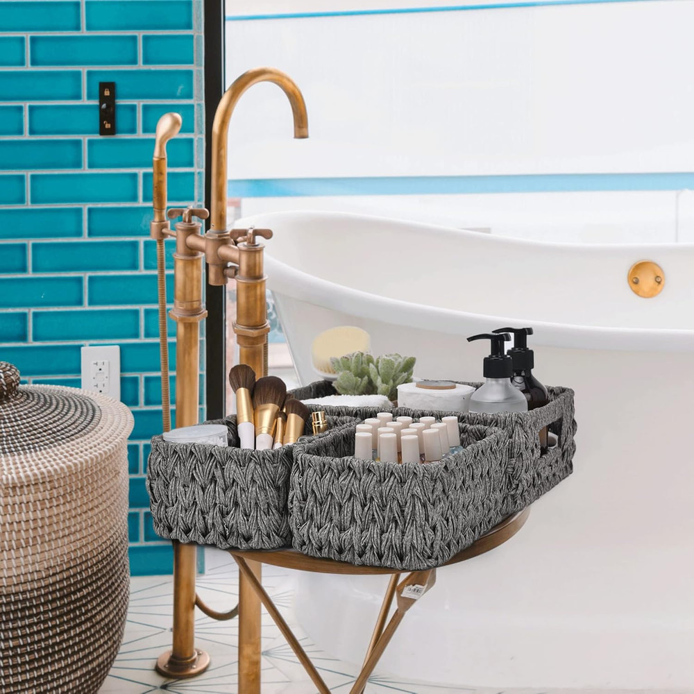 Bundle of 3-Pack Wicker Baskets & 3-Pack Wicker Storage Baskets